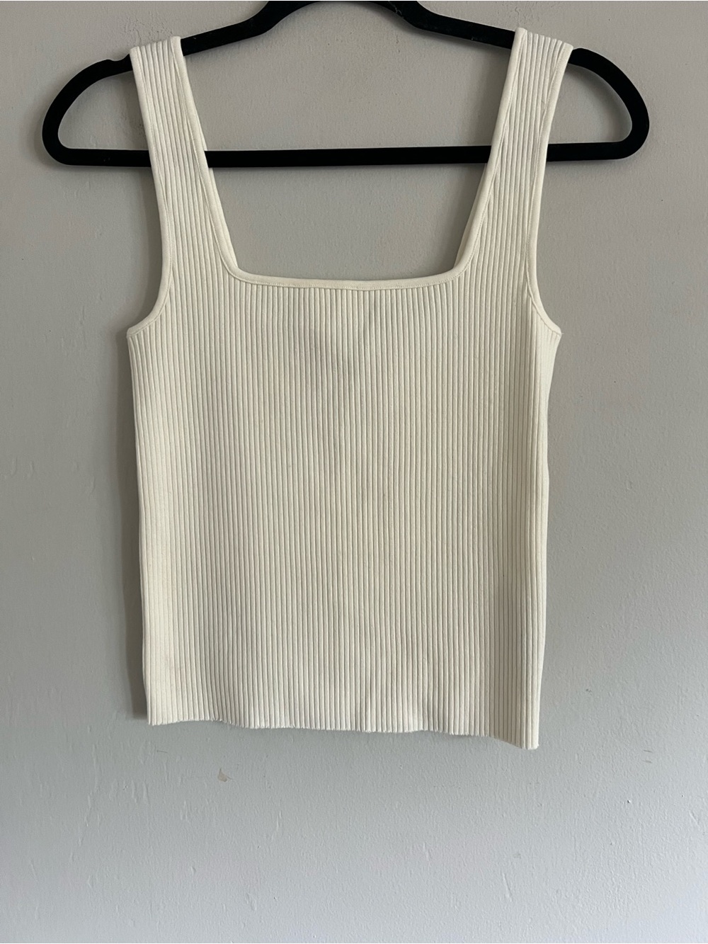 Vince. Ribbed Cotton-Blend Square Neck Tank Sz Medium - Picture 5 of 13
